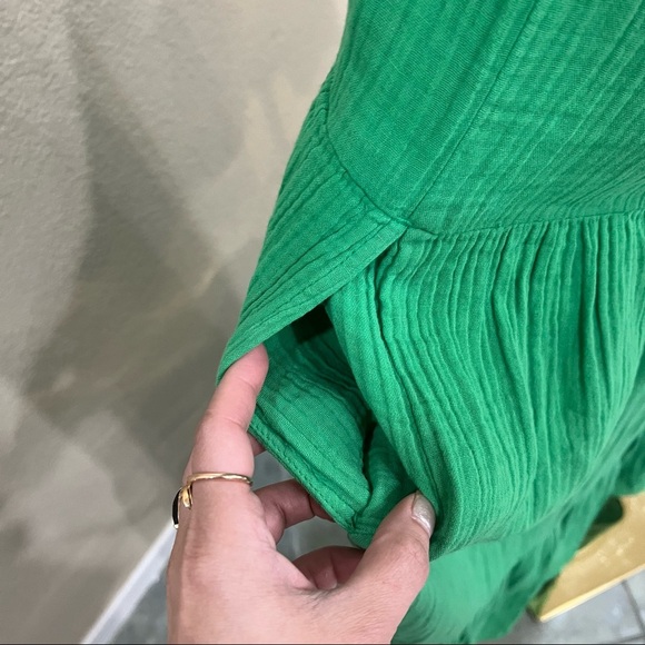 Xirena Rumer Green Spell Gauze Sleeveless Dress Tiered Adjustable Sz S Beach EUC - Picture 7 of 12